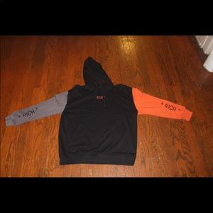 Black orange and grey hoodie